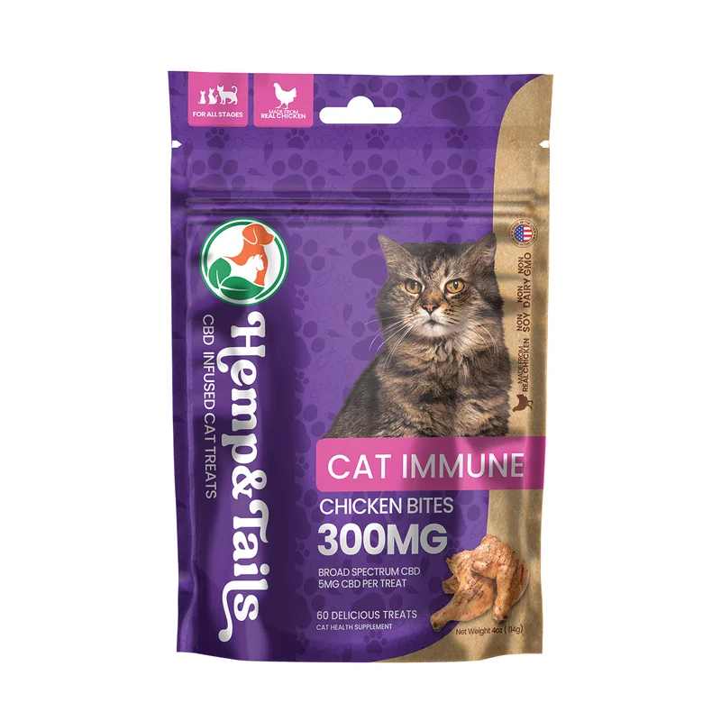 Hemp & Tails Cat Immune Chicken CBD Cat Treats - 300mg