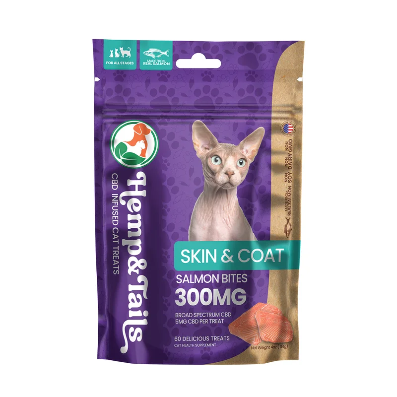 Hemp & Tails Skin & Coat Salmon CBD Cat Treats - 300mg