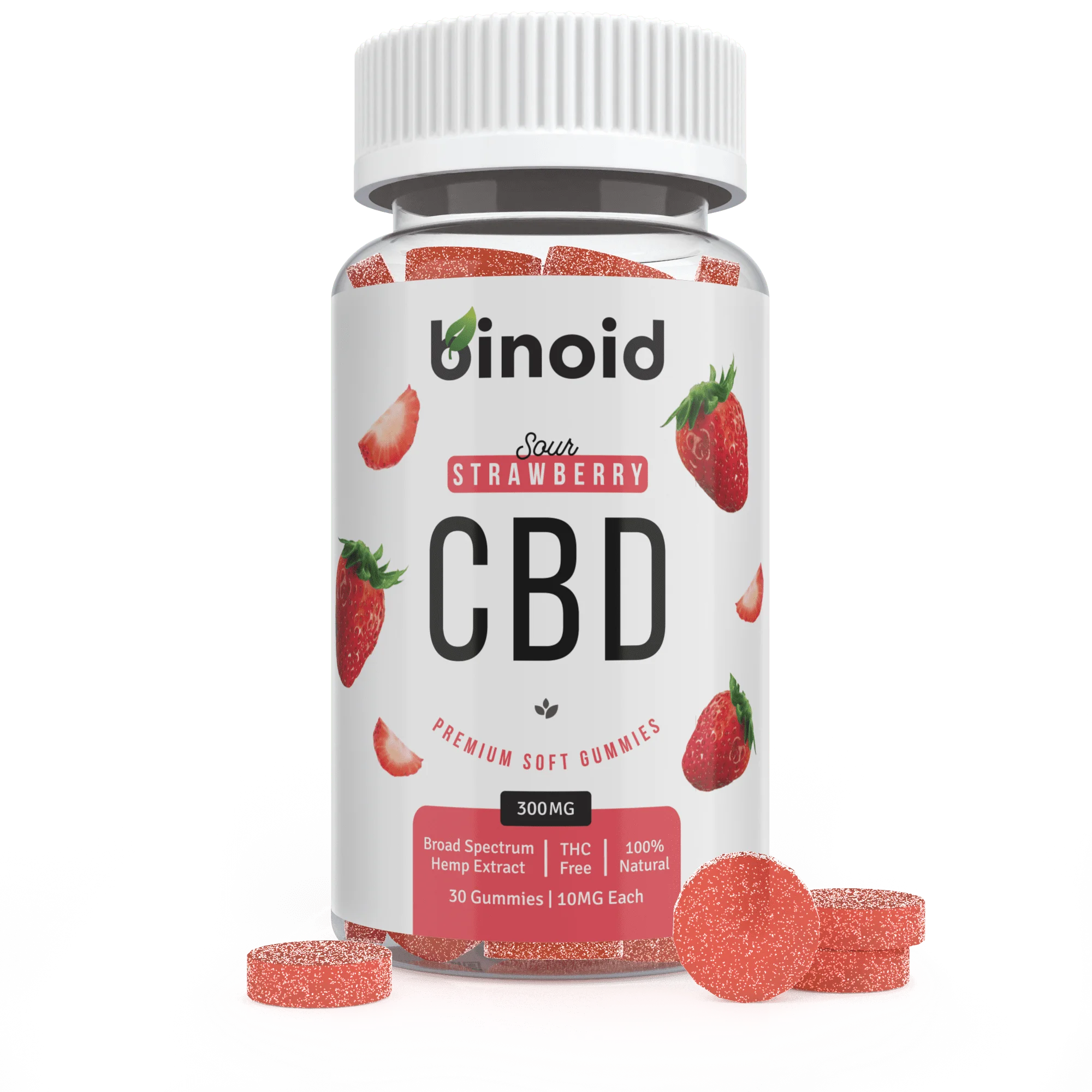 Binoid CBD Binoid CBD Gummies - Sour Strawberry - cbd-gummies-and-edibles THC-Free isolate spectrum