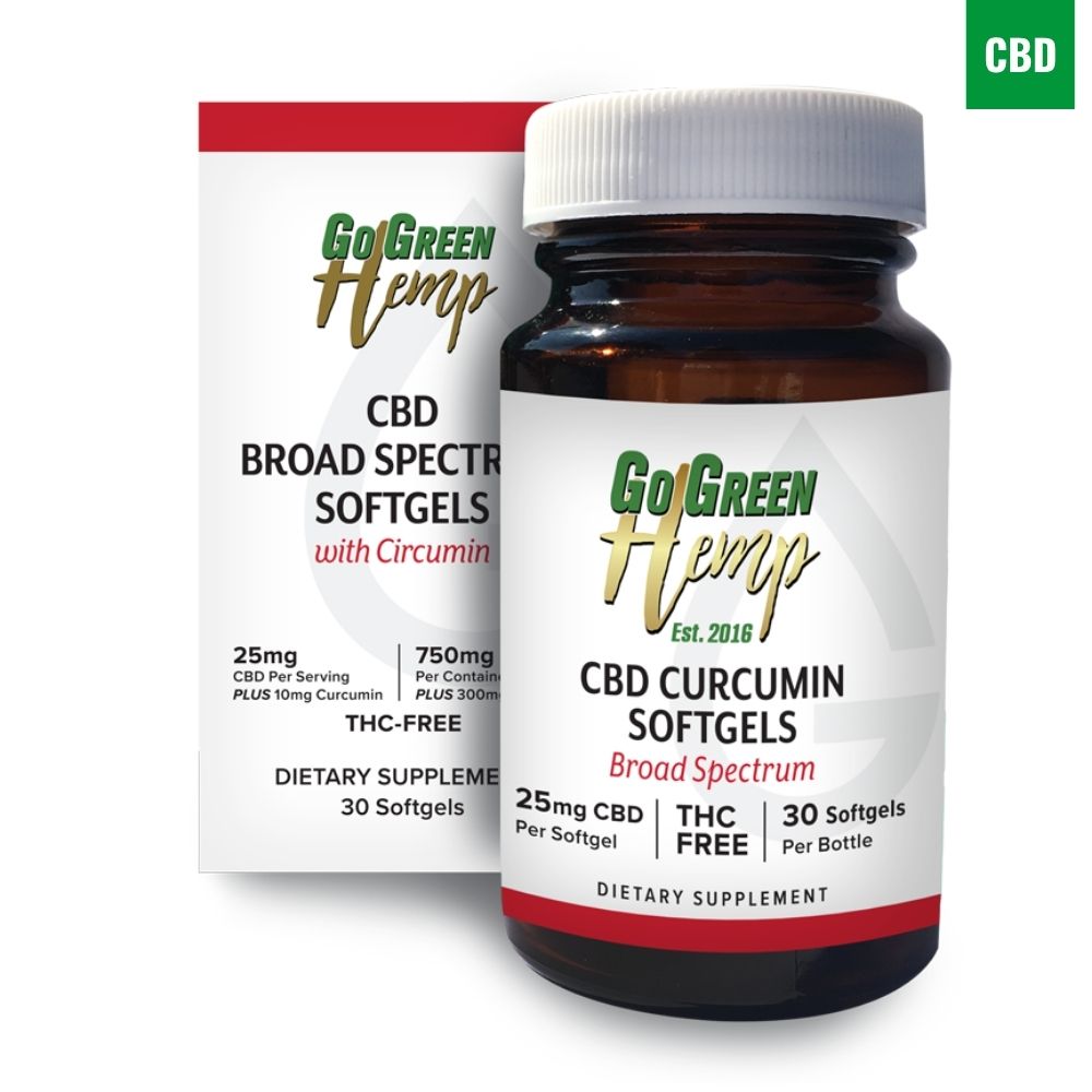 CBD 25mg Softgels + 10mg Curcumin