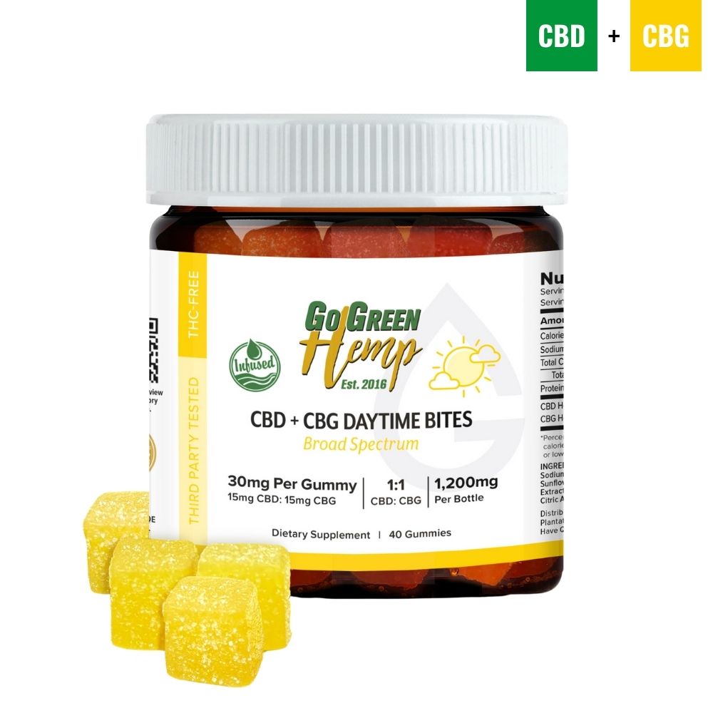 CBG + CBD Infused Daytime Bite Gummies 1200mg